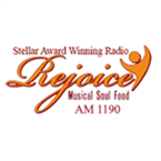 Rejoice AM 1190 and FM 104.3 logo