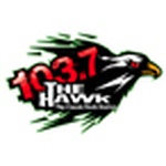 103.7 The Hawk / KMHK logo